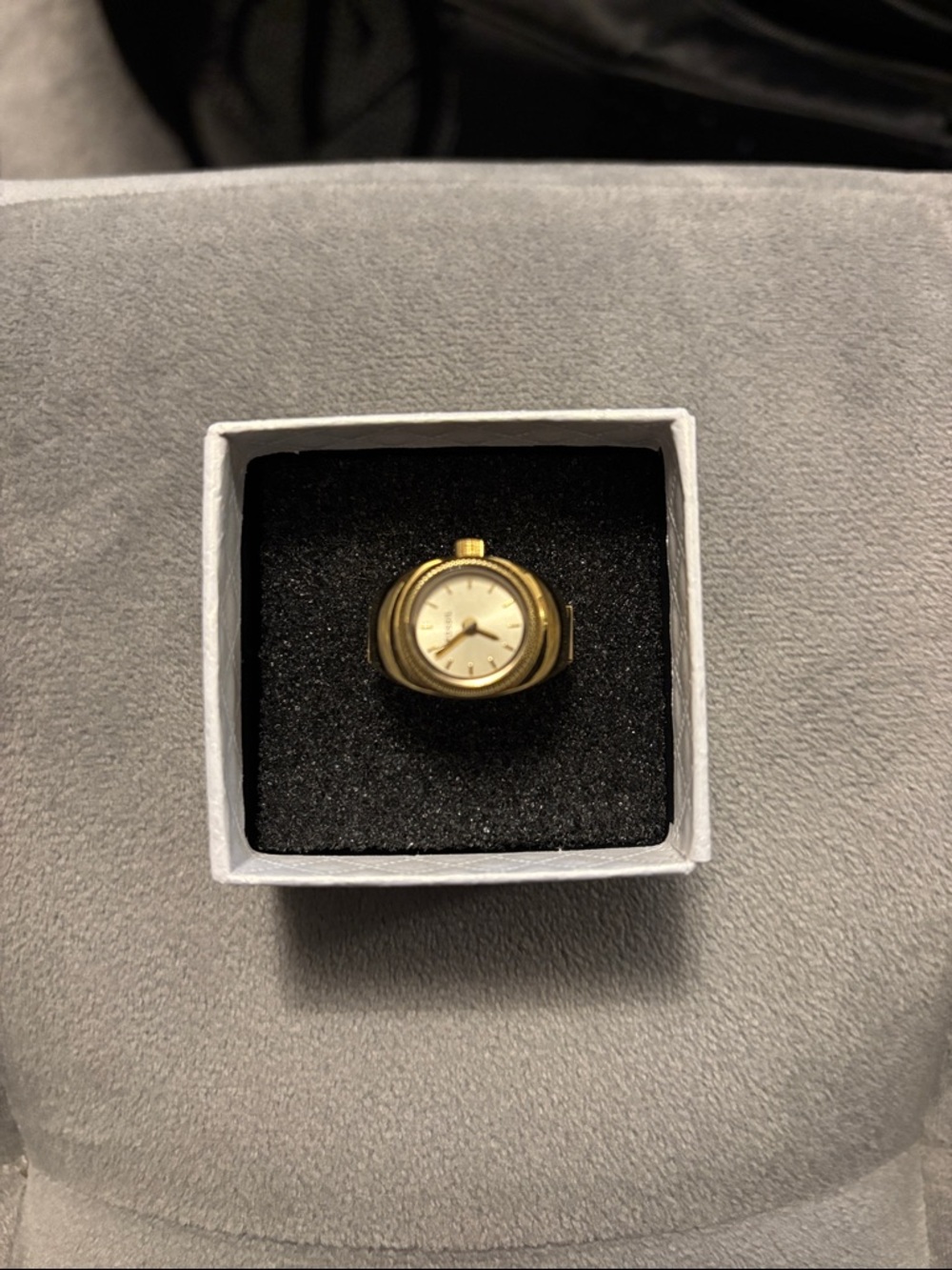 Fossil Gold Tone Ring Watch - Cream Dial